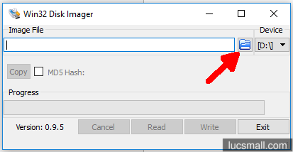 "Win32DiskImager Dialog"